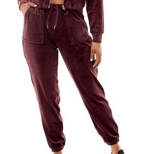 Crave Fame Juniors' Utility-Pocket Velour Jogger Pants